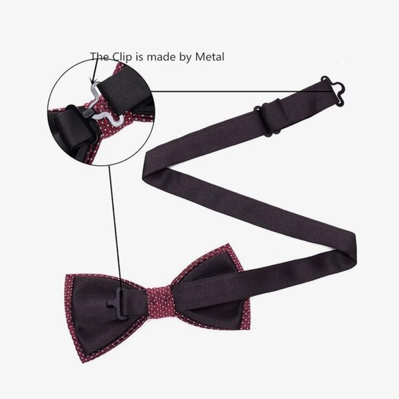 Elegant Bow Tie Bowtie Polyester Light Blue Sky with dots - Picture 4 of 4